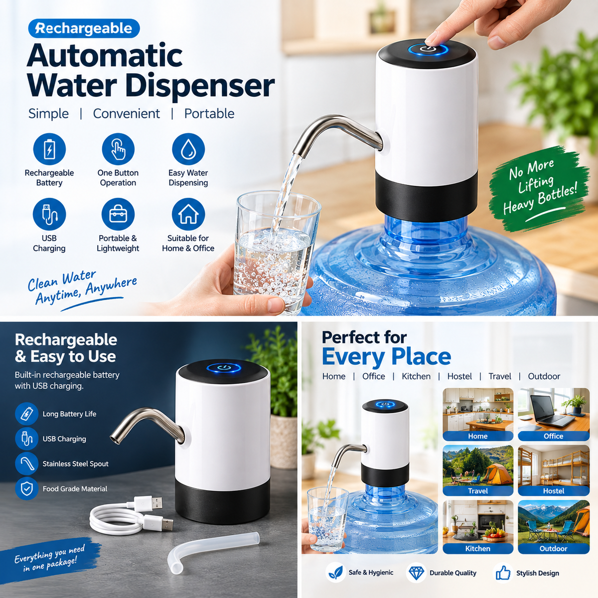 Rechargeable Automatic Water Dispenser